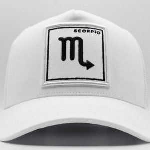 SCORPIO Zodiac White Trucker Hat Mesh Snapback Cap